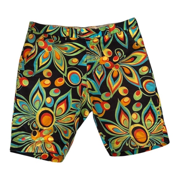 Loudmouth Other - Loudmouth Men's Golf Heritage Shorts Shagadelic Black Size 38 Flat Front